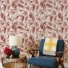 'Majesty Palm' Grasscloth Wallpaper By Wallshoppe - Rust -Wallpaper Store Wallshoppe Grasscloth Majesty Palm Wallpaper Rust RS