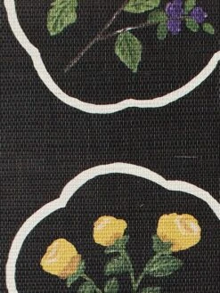 'Montaigne Stripe' Grasscloth Wallpaper By Carly Beck - Black -Wallpaper Store Wallshoppe Grasscloth Montaigne Stripe Black detail