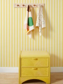 'Ojai Stripe' Grasscloth Wallpaper By Wallshoppe - Yellow