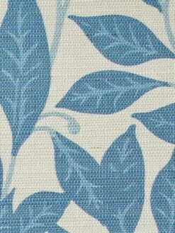 'Orchard Leaves' Grasscloth Wallpaper By Wallshoppe - Blue -Wallpaper Store Wallshoppe Grasscloth Orchard Leaves Wallpaper Blue Detail