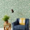 'Orchard Leaves' Grasscloth Wallpaper By Wallshoppe - Green -Wallpaper Store Wallshoppe Grasscloth Orchard Leaves Wallpaper Green RS