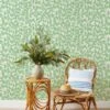 'Orchard Leaves' Grasscloth Wallpaper By Wallshoppe - Spring Green