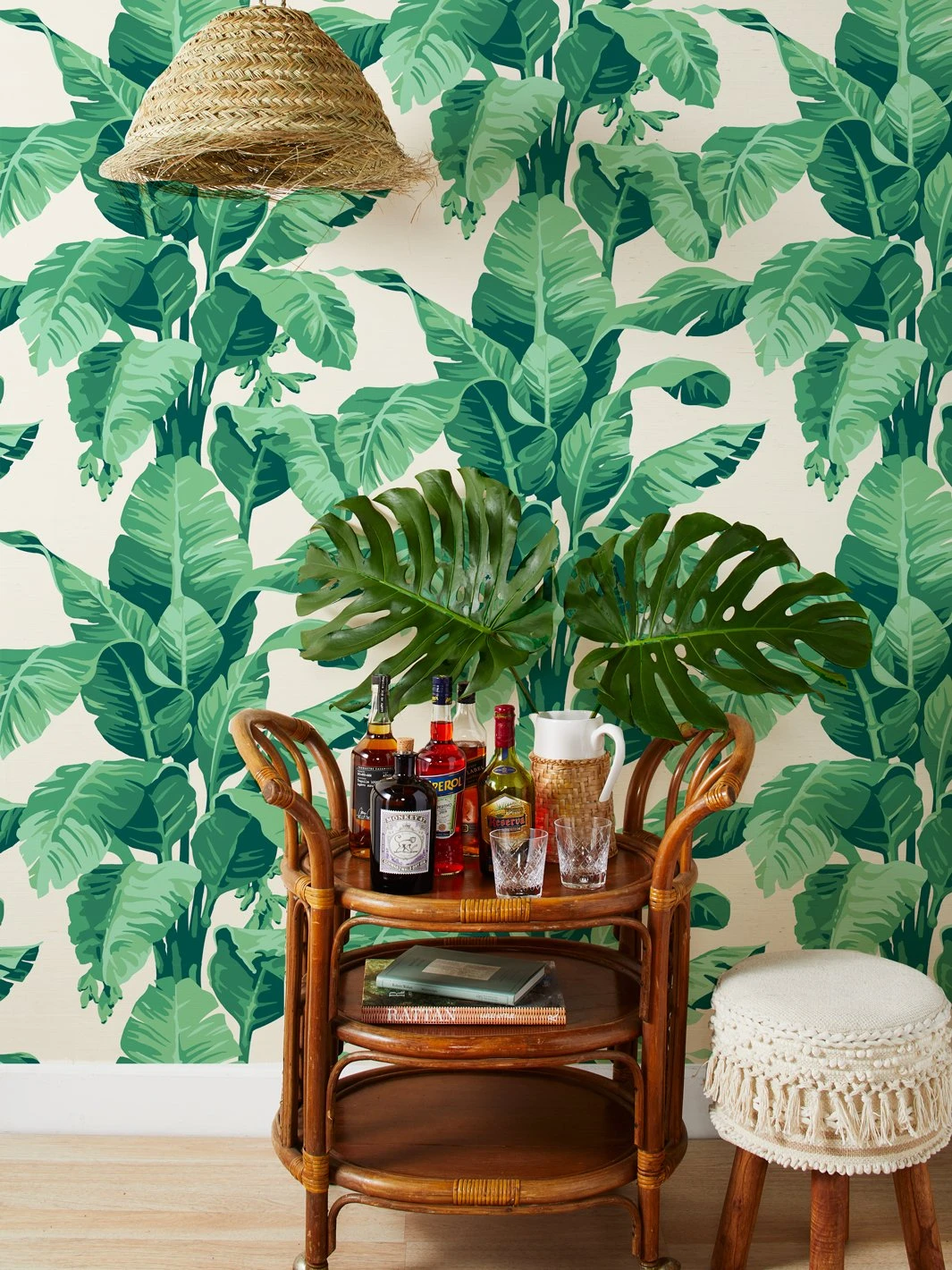 'Pacifico Palm' Grasscloth Wallpaper By Nathan Turner - Ivory