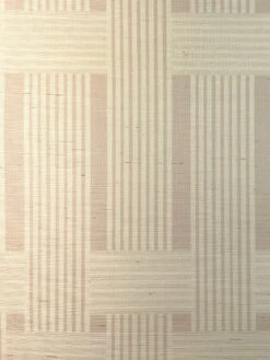 'Roman Holiday Woven' Grasscloth Wallpaper By Barbie™ - Oyster -Wallpaper Store Wallshoppe Grasscloth RomanHoliday Woven by Barbie Oyster Detail