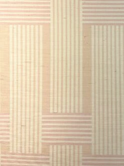'Roman Holiday Woven' Grasscloth Wallpaper By Barbie™ - Peach -Wallpaper Store Wallshoppe Grasscloth RomanHoliday Woven by Barbie Peach Detail