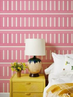 'Roman Holiday Grid' Grasscloth Wallpaper By Barbie⢠- Berry
