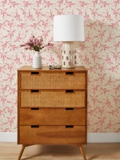 'Sweet Caroline' Grasscloth Wallpaper By Wallshoppe - Rose