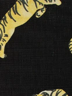 'Tigers' Grasscloth Wallpaper By Tea Collection - Black -Wallpaper Store Wallshoppe Grasscloth Tigers by Tea Collection Wallpaper Black Detail