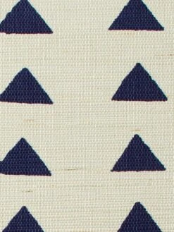 'Triangles' Grasscloth By Nathan Turner - Navy -Wallpaper Store Wallshoppe Grasscloth Triangles by Nathan Turner Wallpaper Navy Detail