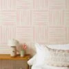 'Watercolor Weave Large' Grasscloth Wallpaper By Wallshoppe - Ballet Slipper