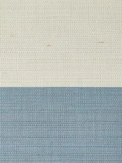 'Wide Stripe' Grasscloth Wallpaper By Wallshoppe - French Blue -Wallpaper Store Wallshoppe Grasscloth Wide Stripe Wallpaper French Blue Detail