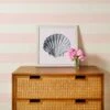 'Wide Stripe' Grasscloth Wallpaper By Wallshoppe - Ballet Slipper