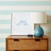'Wide Stripe' Grasscloth Wallpaper By Wallshoppe - Sky -Wallpaper Store Wallshoppe Grasscloth Wide Stripe Wallpaper Sky RS