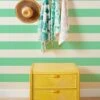 'Wide Stripe' Grasscloth Wallpaper By Wallshoppe - Spring Green