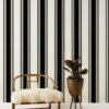 'Yorkshire Stripe' Grasscloth Wallpaper By Wallshoppe - Black