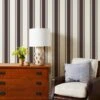 'Yorkshire Stripe' Grasscloth Wallpaper By Wallshoppe - Chocolate