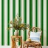 'Yorkshire Stripe' Grasscloth Wallpaper By Wallshoppe - Green -Wallpaper Store Wallshoppe Grasscloth Yorkshire Stripe Wallpaper Green RS