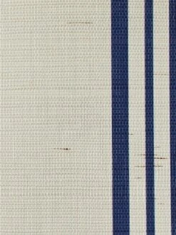 'Yorkshire Stripe' Grasscloth Wallpaper By Wallshoppe - Navy -Wallpaper Store Wallshoppe Grasscloth Yorkshire Stripe Wallpaper Navy Detail