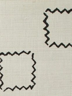 'Zag Square' Grasscloth Wallpaper By Nathan Turner - Black -Wallpaper Store Wallshoppe Grasscloth Zag Square by Nathan Turner Wallpaper Black Detail