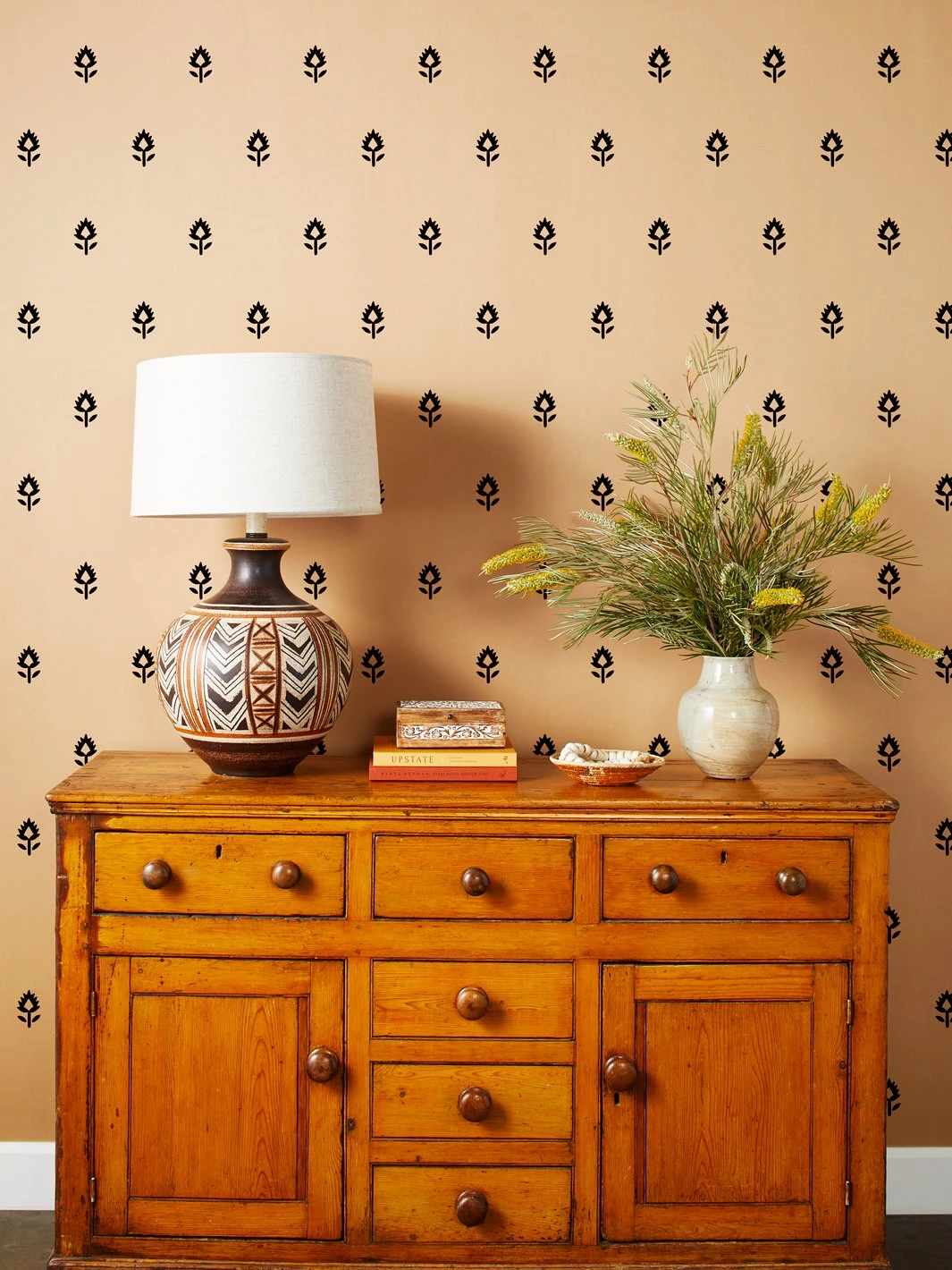 'Block Print' Kraft Wallpaper By Sugar Paper - Black 3 'Block Print' Kraft Wallpaper By Sugar Paper - Black