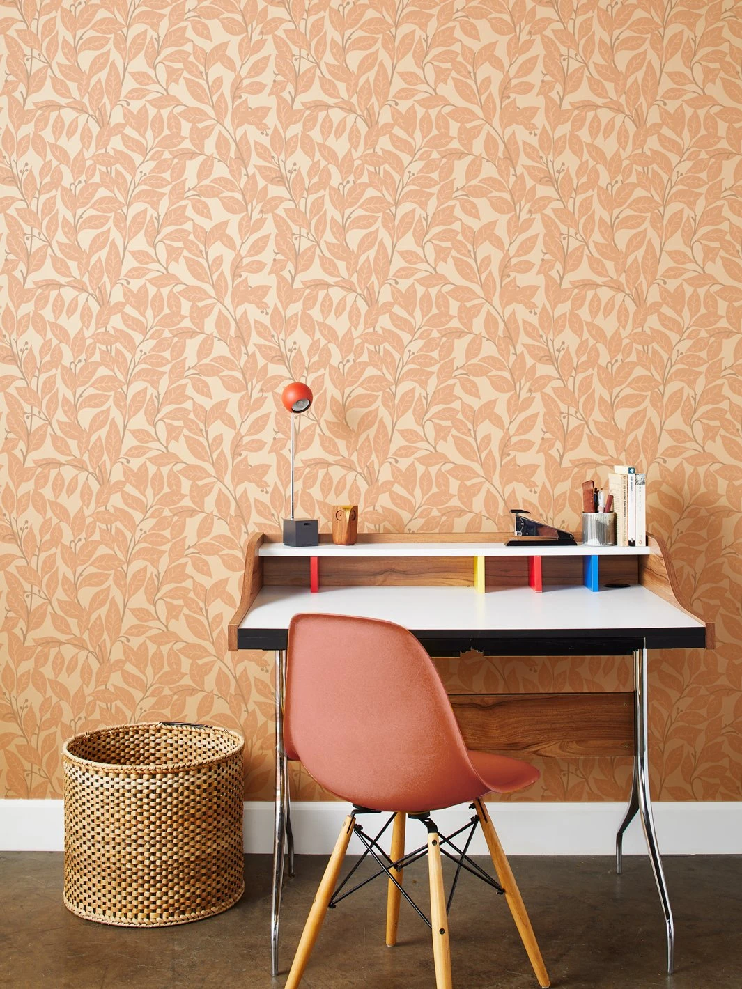 'Orchard Leaves' Kraft' Wallpaper By Wallshoppe - Blush 3 'Orchard Leaves' Kraft' Wallpaper By Wallshoppe - Blush