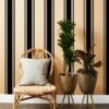 'Yorkshire Stripe' Kraft' Wallpaper By Wallshoppe - Black