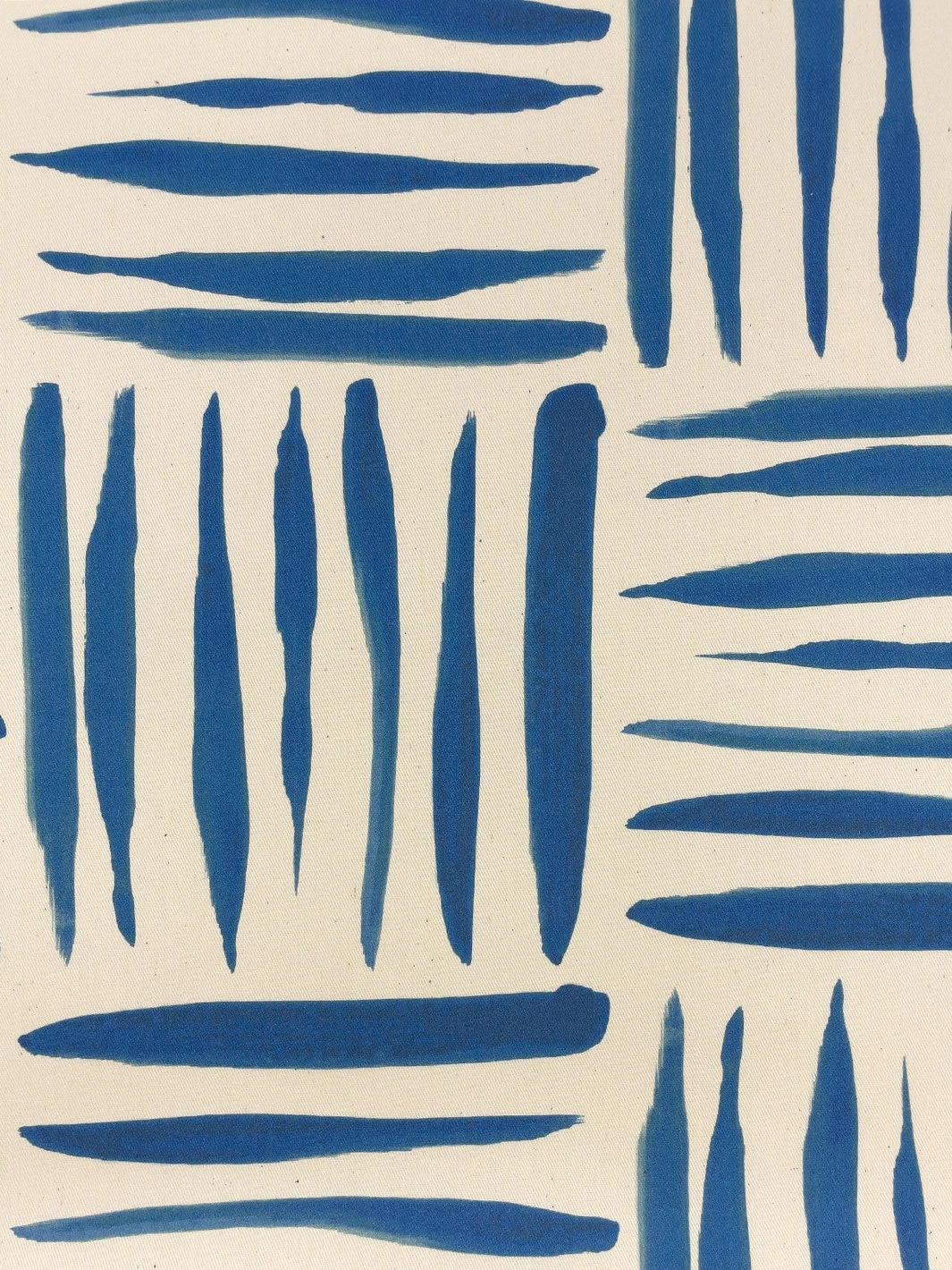 'Fabric By The Yard - Watercolor Weave Small - Lapis On Organic Twill - Image 2