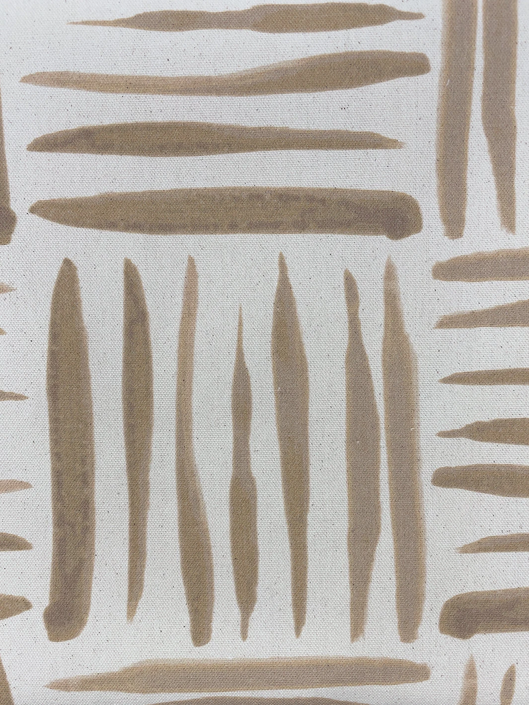 'Fabric By The Yard - Watercolor Weave Small - Taupe On Raw Canvas - Image 3