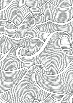 'Waves' Wallpaper By Lingua Franca - Black On White -Wallpaper Store Waves Wallpaper Lingua Franca Black on White Detail