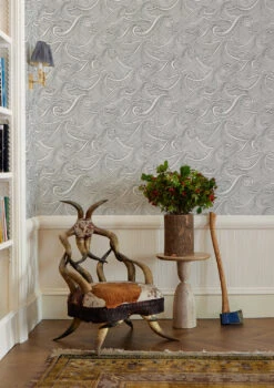 'Waves' Wallpaper By Lingua Franca - Black On White