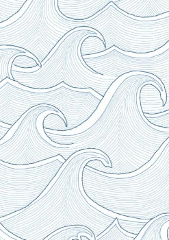 'Waves' Wallpaper By Lingua Franca - White -Wallpaper Store Waves Wallpaper Lingua Franca White Detail