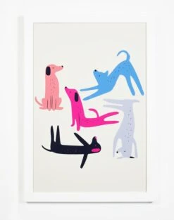 'Yoga Dogs' Framed Art By Tea Collection
