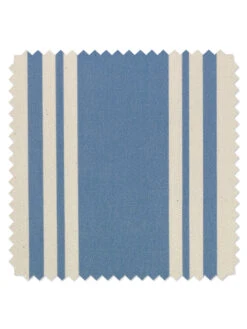 'Fabric By The Yard - Yorkshire Stripe - Cornflower On Organic Twill