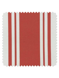 'Fabric By The Yard - Yorkshire Stripe - Red On Organic Twill