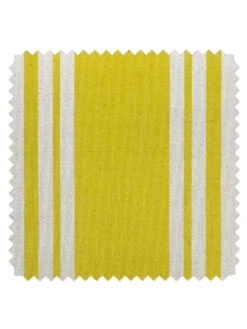 'Fabric By The Yard - Yorkshire Stripe - Yellow On Raw Canvas