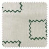 'Fabric By The Yard - Zag Squares - Green On Raw Canvas -Wallpaper Store Zag Squares Green on Raw Canvas Detail