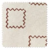 'Fabric By The Yard - Zag Squares - Rust On Raw Canvas -Wallpaper Store Zag Squares Rust Detail