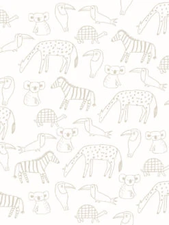 'Zoo Party' Wallpaper By Tea Collection - Ivory