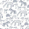 'Zoo Party' Wallpaper By Tea Collection - Navy 2 'Zoo Party' Wallpaper By Tea Collection - Navy -Wallpaper Store Zoo Party by Tea Collection Navy Design