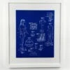 'Barbie™ Blueprint Blue Framed Art
