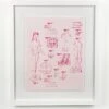 'Barbie™ Blueprint Pink Framed Art