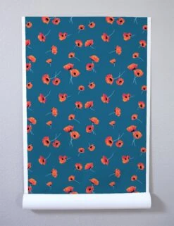 'Poppy' Wallpaper By Nathan Turner - Cadet -Wallpaper Store web Poppy roll cadet blue 5fbe1e3e a035 47a8 a8fe 774d86f46d7f